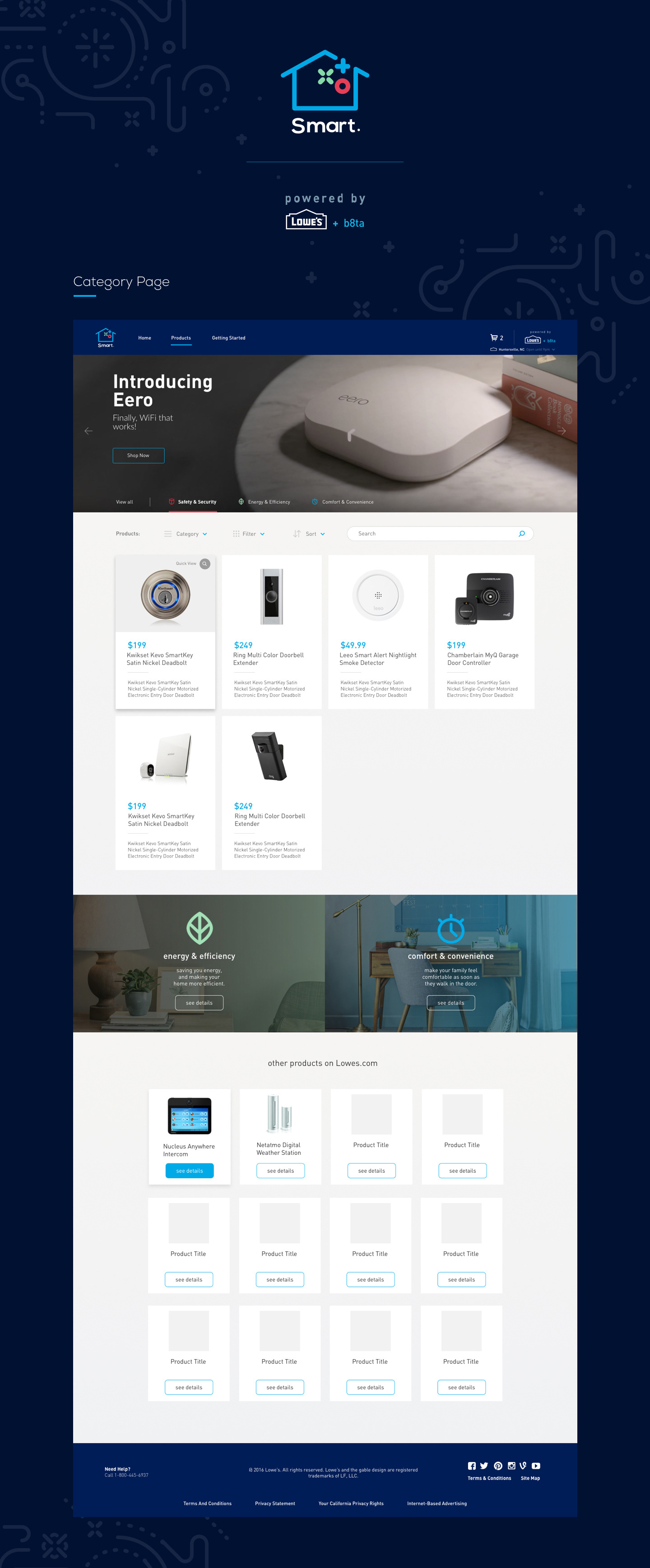 Lowe's Smart Home — category page overview
