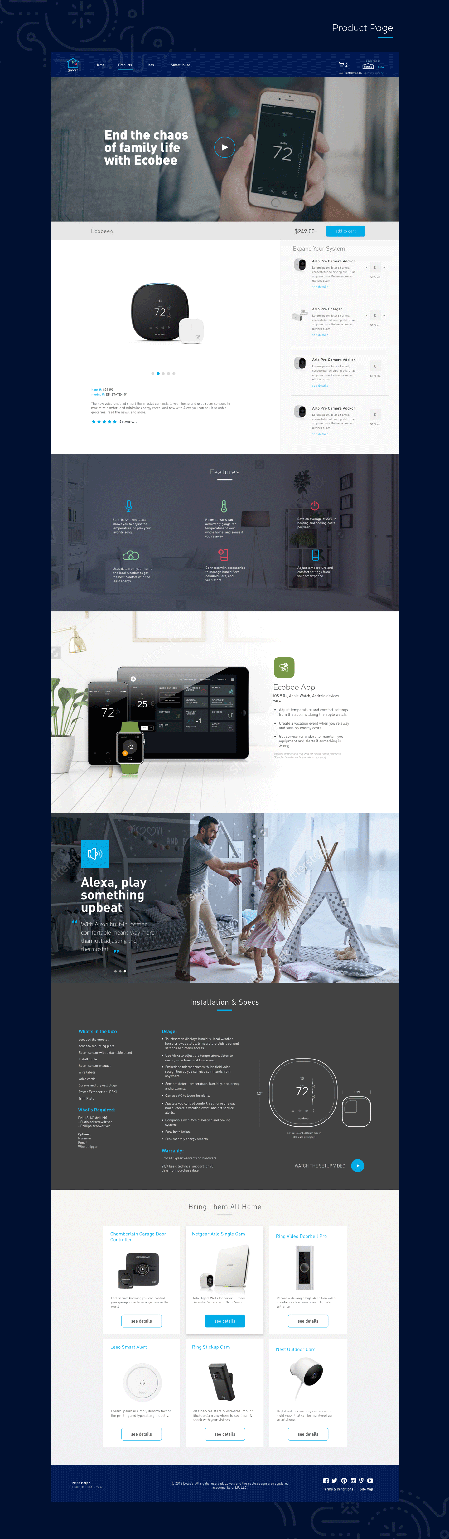 Lowe's Smart Home — product detail page