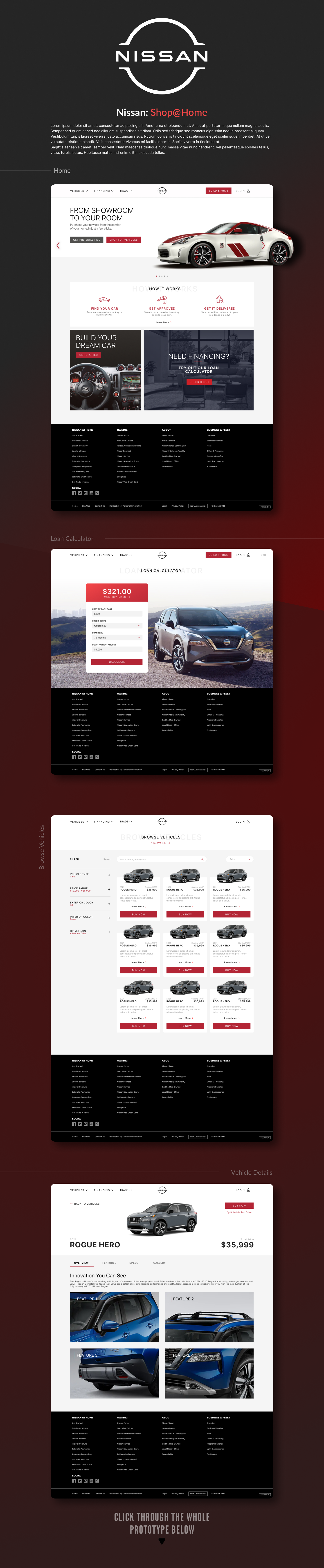 Nissan Shop at Home — design iteration