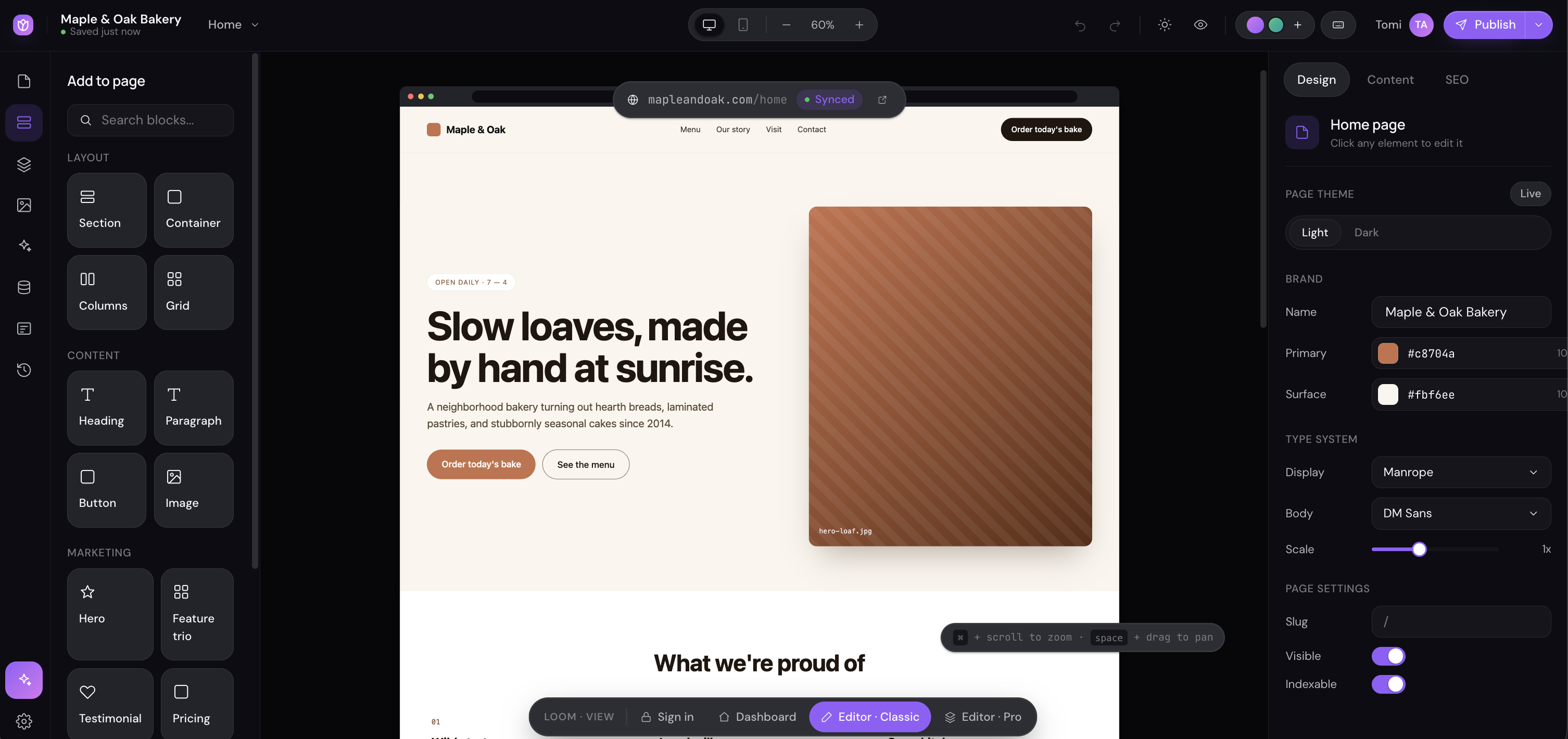 Website Builder — Claude Design overview